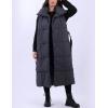 imageAiloqing Womens Long Puffer Vest Winter Quilted Sleeveless Zip Up Long Jacket Vest GiletGrey