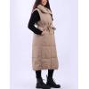 imageAiloqing Womens Long Puffer Vest Winter Quilted Sleeveless Zip Up Long Jacket Vest GiletKhaki