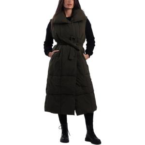 imageAiloqing Womens Long Puffer Vest Winter Quilted Sleeveless Zip Up Long Jacket Vest GiletArmygreen