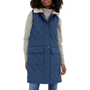 imageAiloqing Womens Long Puffer Vest Winter Quilted Sleeveless Zip Up Long Jacket Vest GiletBlue
