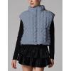 imageAiloqing Womens Quilted Puffer Vest 2025 Winter Casual Warm Zip Up Sleeveless Vest Bubble Padded Gilet TopsBlue