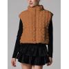 imageAiloqing Womens Quilted Puffer Vest 2025 Winter Casual Warm Zip Up Sleeveless Vest Bubble Padded Gilet TopsCamel
