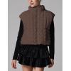 imageAiloqing Womens Quilted Puffer Vest 2025 Winter Casual Warm Zip Up Sleeveless Vest Bubble Padded Gilet TopsCoffee