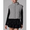 imageAiloqing Womens Quilted Puffer Vest 2025 Winter Casual Warm Zip Up Sleeveless Vest Bubble Padded Gilet TopsGrey
