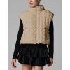 imageAiloqing Womens Quilted Puffer Vest 2025 Winter Casual Warm Zip Up Sleeveless Vest Bubble Padded Gilet TopsKhaki