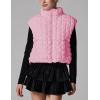 imageAiloqing Womens Quilted Puffer Vest 2025 Winter Casual Warm Zip Up Sleeveless Vest Bubble Padded Gilet TopsPink