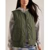 imageAiloqing Womens Quilted Puffer Vest Button Down Winter Lightweight Padded Gilet Outerwear with PocketsArmygreen