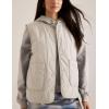 imageAiloqing Womens Quilted Puffer Vest Button Down Winter Lightweight Padded Gilet Outerwear with PocketsBeige