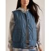 imageAiloqing Womens Quilted Puffer Vest Button Down Winter Lightweight Padded Gilet Outerwear with PocketsBlue
