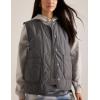 imageAiloqing Womens Quilted Puffer Vest Button Down Winter Lightweight Padded Gilet Outerwear with PocketsGrey
