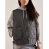 imageAiloqing Womens Quilted Puffer Vest Button Down Winter Lightweight Padded Gilet Outerwear with PocketsGrey