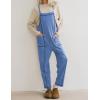 imageAiloqing Womens Wide Leg Overalls Loose Casual Outfits Jumpsuits 2025 Winter Sleeveless Rompers with PocketsBlue
