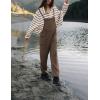imageAiloqing Womens Wide Leg Overalls Loose Casual Outfits Jumpsuits 2025 Winter Sleeveless Rompers with PocketsBrown