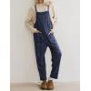 imageAiloqing Womens Wide Leg Overalls Loose Casual Outfits Jumpsuits 2025 Winter Sleeveless Rompers with PocketsNavy
