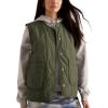 imageAiloqing Womens Quilted Puffer Vest Button Down Winter Lightweight Padded Gilet Outerwear with PocketsArmygreen