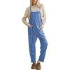 imageAiloqing Womens Wide Leg Overalls Loose Casual Outfits Jumpsuits 2025 Winter Sleeveless Rompers with PocketsBlue