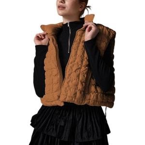 imageAiloqing Womens Quilted Puffer Vest 2025 Winter Casual Warm Zip Up Sleeveless Vest Bubble Padded Gilet TopsCamel