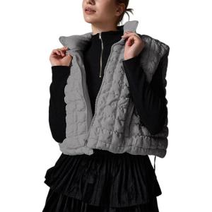 imageAiloqing Womens Quilted Puffer Vest 2025 Winter Casual Warm Zip Up Sleeveless Vest Bubble Padded Gilet TopsGrey