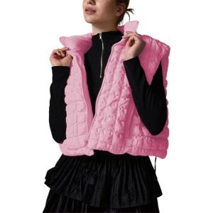 imageAiloqing Womens Quilted Puffer Vest 2025 Winter Casual Warm Zip Up Sleeveless Vest Bubble Padded Gilet TopsPink