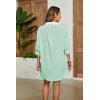 imageAiloqing Swimsuit Coverup Womens V Neck 34 Sleeve Casual Shirt Dress with PocketsGreen
