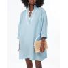 imageAiloqing Swimsuit Coverup Womens V Neck 34 Sleeve Casual Shirt Dress with PocketsLightblue