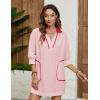 imageAiloqing Swimsuit Coverup Womens V Neck 34 Sleeve Casual Shirt Dress with PocketsPink