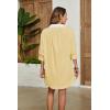 imageAiloqing Swimsuit Coverup Womens V Neck 34 Sleeve Casual Shirt Dress with PocketsYellow