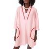 imageAiloqing Swimsuit Coverup Womens V Neck 34 Sleeve Casual Shirt Dress with PocketsPink