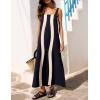 image:imageAiloqing 2026 Women Boho Floral Dress Summer Casual Color Block Maxi Beach Vocation Overall Dresses CoverupsBlack