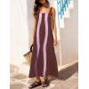 image:imageAiloqing 2026 Women Boho Floral Dress Summer Casual Color Block Maxi Beach Vocation Overall Dresses CoverupsBrown