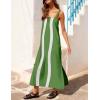 image:imageAiloqing 2026 Women Boho Floral Dress Summer Casual Color Block Maxi Beach Vocation Overall Dresses CoverupsGreen