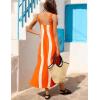 image:imageAiloqing 2026 Women Boho Floral Dress Summer Casual Color Block Maxi Beach Vocation Overall Dresses CoverupsOrange