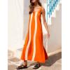 image:imageAiloqing 2026 Women Boho Floral Dress Summer Casual Color Block Maxi Beach Vocation Overall Dresses CoverupsOrange