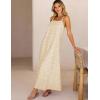 image:imageAiloqing 2026 Womens Summer Boho Sundress Casual Sleeveless Floral Lace Beach Vocation Maxi DressApricot