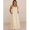 image:imageAiloqing 2026 Womens Summer Boho Sundress Casual Sleeveless Floral Lace Beach Vocation Maxi DressApricot