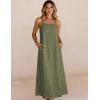 image:imageAiloqing 2026 Womens Summer Boho Sundress Casual Sleeveless Floral Lace Beach Vocation Maxi DressArmygreen