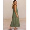 image:imageAiloqing 2026 Womens Summer Boho Sundress Casual Sleeveless Floral Lace Beach Vocation Maxi DressArmygreen
