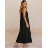 image:imageAiloqing 2026 Womens Summer Boho Sundress Casual Sleeveless Floral Lace Beach Vocation Maxi DressBlack