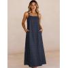 image:imageAiloqing 2026 Womens Summer Boho Sundress Casual Sleeveless Floral Lace Beach Vocation Maxi DressNavy