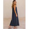 image:imageAiloqing 2026 Womens Summer Boho Sundress Casual Sleeveless Floral Lace Beach Vocation Maxi DressNavy