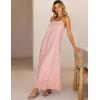 image:imageAiloqing 2026 Womens Summer Boho Sundress Casual Sleeveless Floral Lace Beach Vocation Maxi DressPink