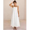 image:imageAiloqing 2026 Womens Summer Boho Sundress Casual Sleeveless Floral Lace Beach Vocation Maxi DressWhite