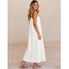 image:imageAiloqing 2026 Womens Summer Boho Sundress Casual Sleeveless Floral Lace Beach Vocation Maxi DressWhite