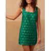 image:imageAiloqing Women Hollow Out Circle Embroidered Sundress Summer Casual Sleeveless Tank Dress for Vacation BeachGreen
