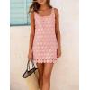 image:imageAiloqing Women Hollow Out Circle Embroidered Sundress Summer Casual Sleeveless Tank Dress for Vacation BeachPink