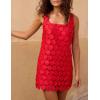 image:imageAiloqing Women Hollow Out Circle Embroidered Sundress Summer Casual Sleeveless Tank Dress for Vacation BeachRed