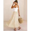 image:imageAiloqing Womens Summer Boho Maxi Skirts 2026 Casual Elastic Waist Floral Lace Eyelet Beach Vocation Skirt OutfitsApricot