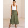 image:imageAiloqing Womens Summer Boho Maxi Skirts 2026 Casual Elastic Waist Floral Lace Eyelet Beach Vocation Skirt OutfitsArmygreen