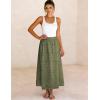 image:imageAiloqing Womens Summer Boho Maxi Skirts 2026 Casual Elastic Waist Floral Lace Eyelet Beach Vocation Skirt OutfitsArmygreen