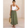 image:imageAiloqing Womens Summer Boho Maxi Skirts 2026 Casual Elastic Waist Floral Lace Eyelet Beach Vocation Skirt OutfitsArmygreen